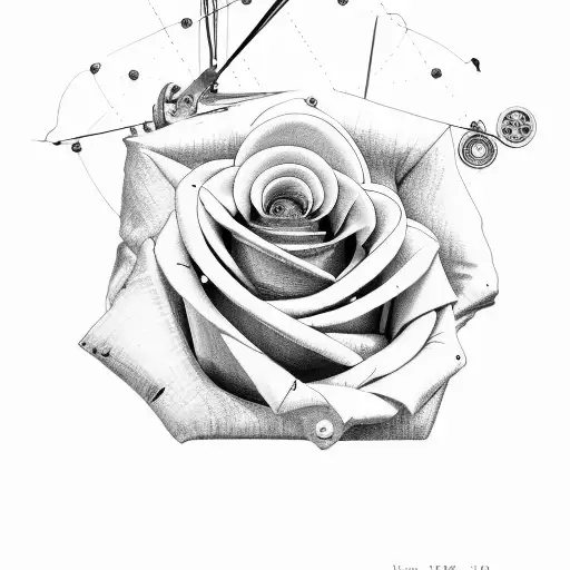 sewing machine, roses , bible , 03july  tattoo design idea