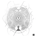 cyberpunk tree buddhist petal structure and viking runes paintbrush swoosh tattoo design idea