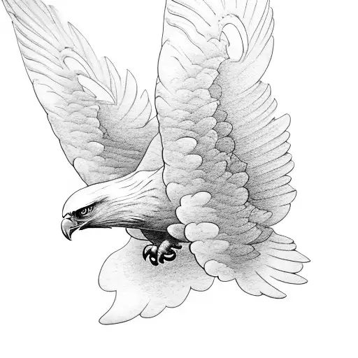 Eagle, tear drop, lily, butterfly tattoo design idea