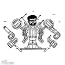 Vishal with guns tattoo design idea