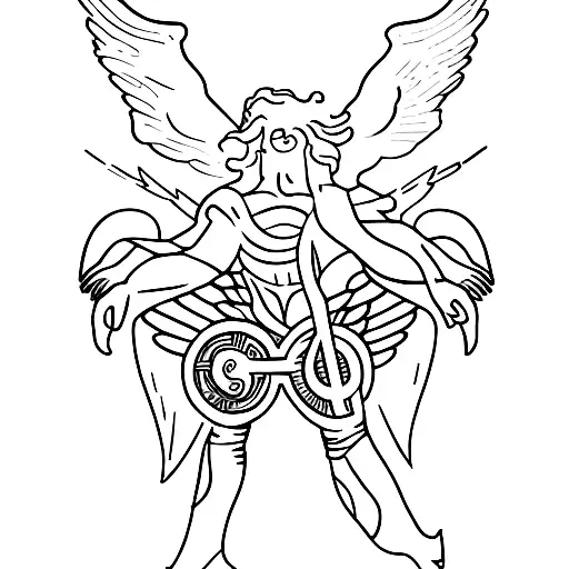 Kairos, greek god of opportunity, only the concept, wings on its foot tattoo design idea