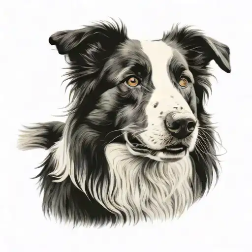 border collie tattoo design idea