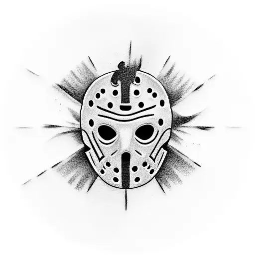 Jason voorheens, Michael Myers and ghost face black and white  tattoo design idea