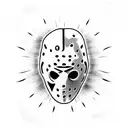 Jason voorheens, Michael Myers and ghost face black and white all together tattoo design idea