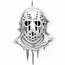 Jason voorheens, Michael Myers and ghost face black and white  tattoo design idea