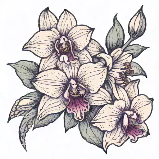 purple coneflower orchid crowned tattoo design idea
