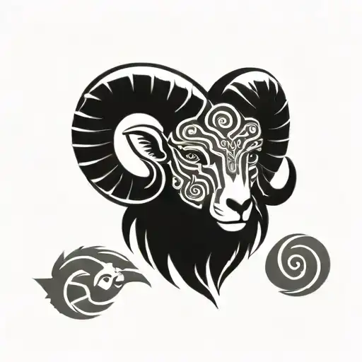tribal ram head tattoo design idea