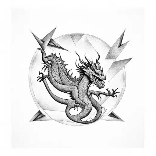 the impossible triangle with a dragon biting its own tail tattoo design idea