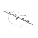 initials D C L in hearts tattoo design idea