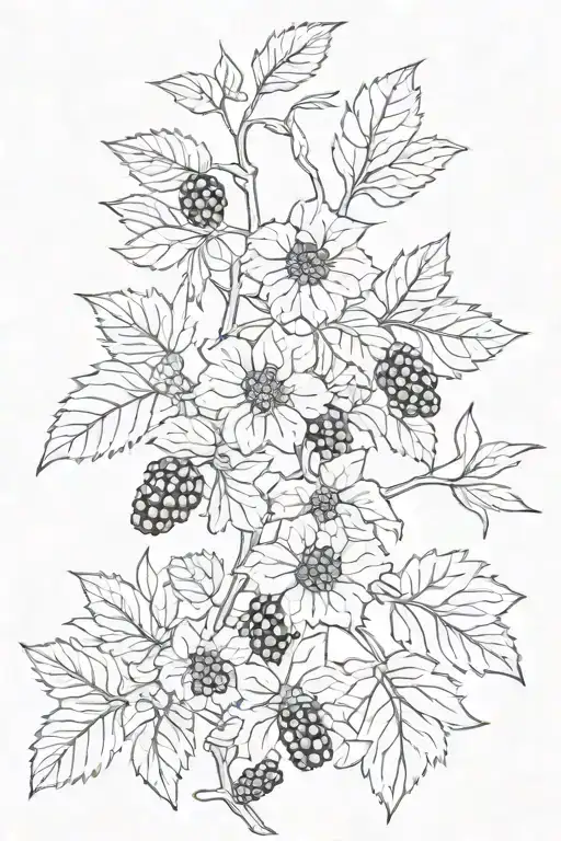 blackberry vine wrapping tattoo design idea