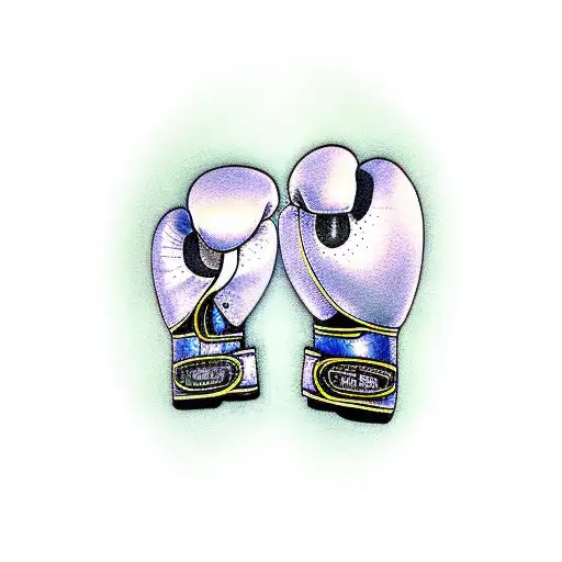 Christian Cross boxing gloves hanging off tattoo design idea