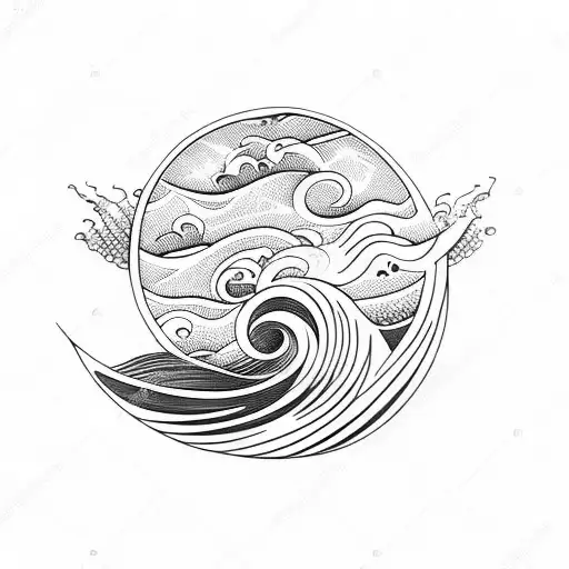 tribal wave drawing