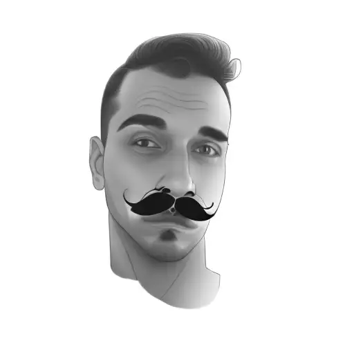 a man with a mustache tattoo design idea