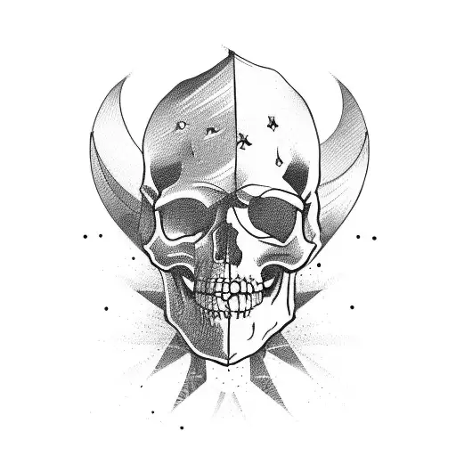 western skull with a cowboy boot tattoo design idea