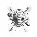 space cowboy tattoo design idea