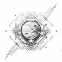 space cowboy tattoo design idea