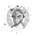 space cowboy tattoo design idea