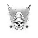 space cowboy tattoo design idea