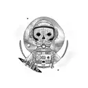 space cowboy tattoo design idea