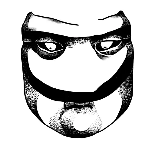 Only the face of Donatello from Turtles, where his mask is in color tattoo design idea