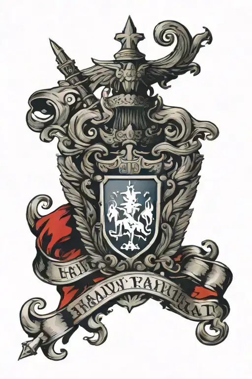 haitian flag shield tattoo design idea