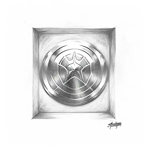spiderman logo behind captain america shield tattoo design idea