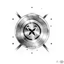 captain america broken shield tattoo design idea