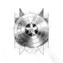 captain america broken shield tattoo design idea