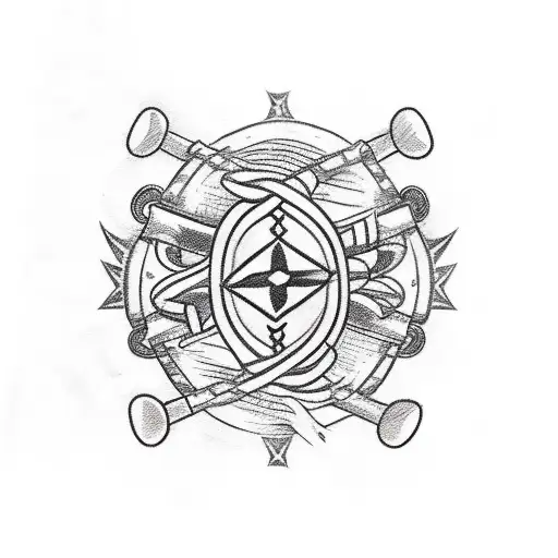 A sketch-style design of a musical staff intertwined with tribal patterns tattoo design idea