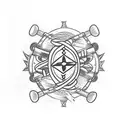 A sketch-style design of a musical staff intertwined with tribal patterns tattoo design idea