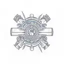 A sketch-style design of a musical staff intertwined with tribal patterns tattoo design idea