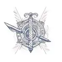 A sketch-style design of a musical staff intertwined with tribal patterns tattoo design idea