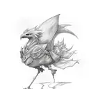 final fantasy chocobo feather  tattoo design idea