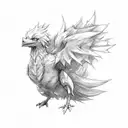 final fantasy chocobo feather  tattoo design idea