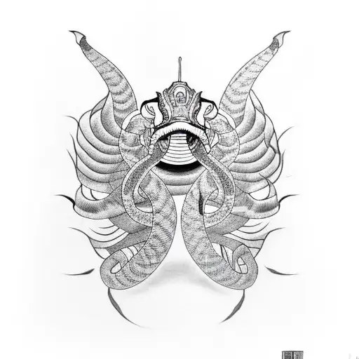 black and white realistic king cobra tattoo design idea