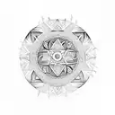 wind rose in Polynesian patterns tattoo design idea