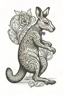 kangaroo jumping tattoo design idea