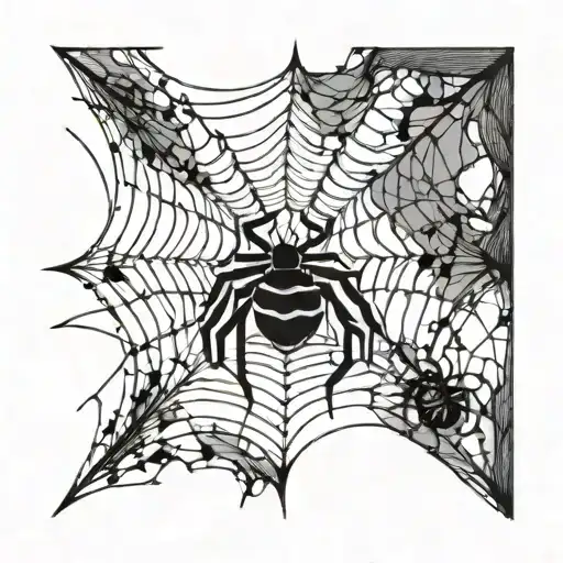 cobweb and spider tattoo design idea