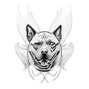 angel with pitbull and cat tattoo design idea