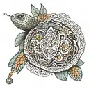 mandala turtle with necklace  tattoo design idea