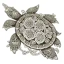 mandala turtle with necklace  tattoo design idea