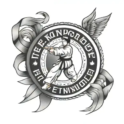 taekwondo black belt tattoo design idea