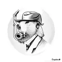 Capybara dressed as Thomas Shelby tattoo design idea