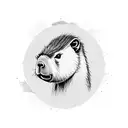 Capybara dressed as Thomas Shelby tattoo design idea