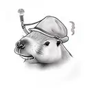 Capybara dressed as Thomas Shelby tattoo design idea