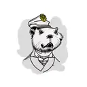 Capybara dressed as Thomas Shelby tattoo design idea