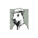 Capybara dressed as Thomas Shelby tattoo design idea