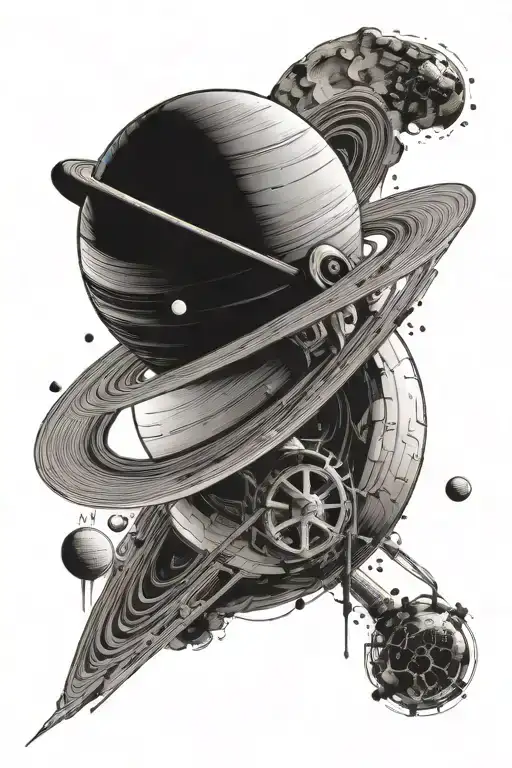 Saturn,. space nasa pluton tattoo design idea