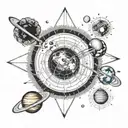 Mercury, Venus, Earth, Mars, Jupiter, Saturn, Uranus, and Neptune. nasa mandala tattoo design idea