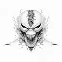 Black and White venom (marvel) tattoo design idea